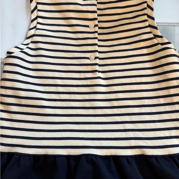 Janie and Jack Navy and White Sleeveless Sundress with Gold Zipper Pockets - Picture 5 of 6